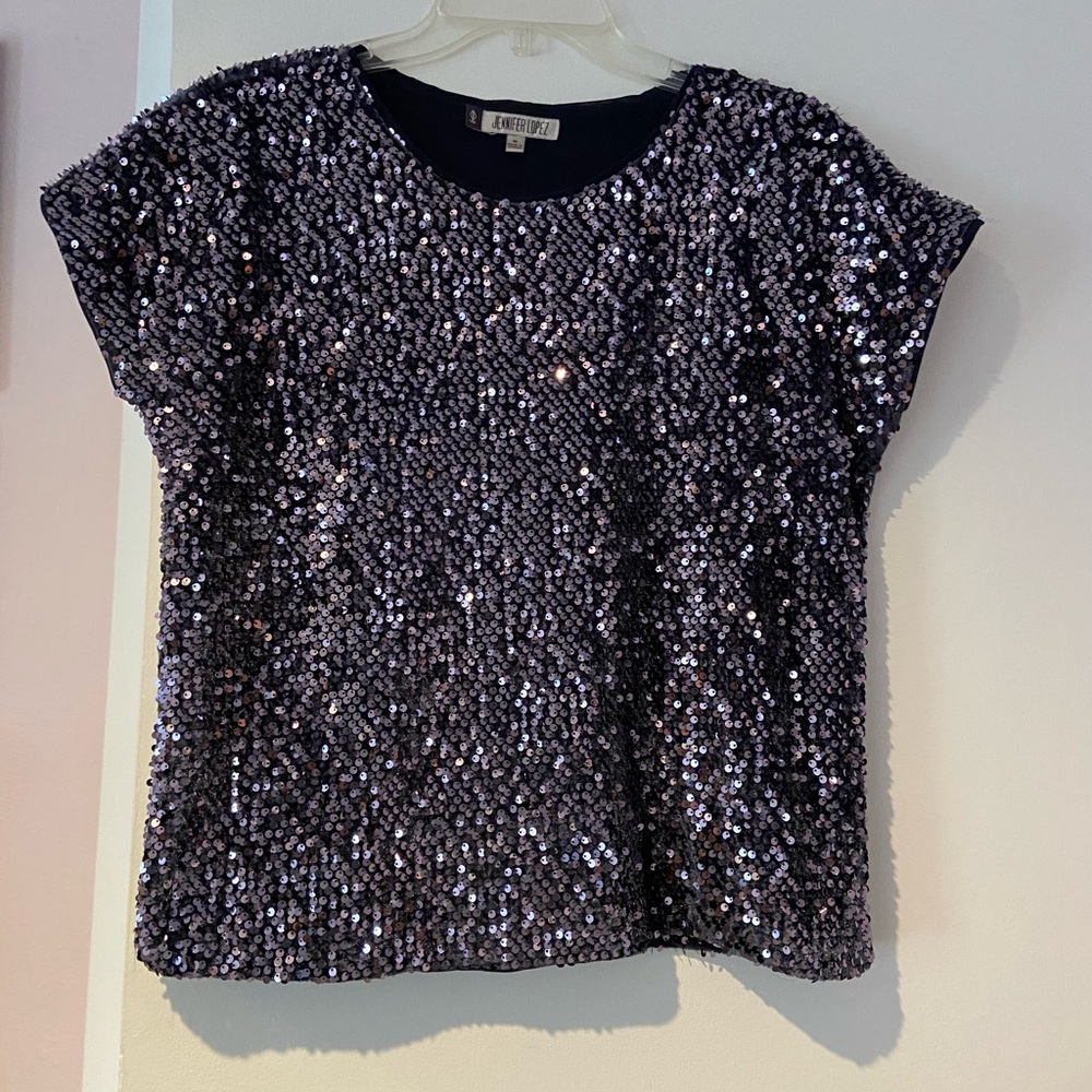 Sequin Short sleeve Top